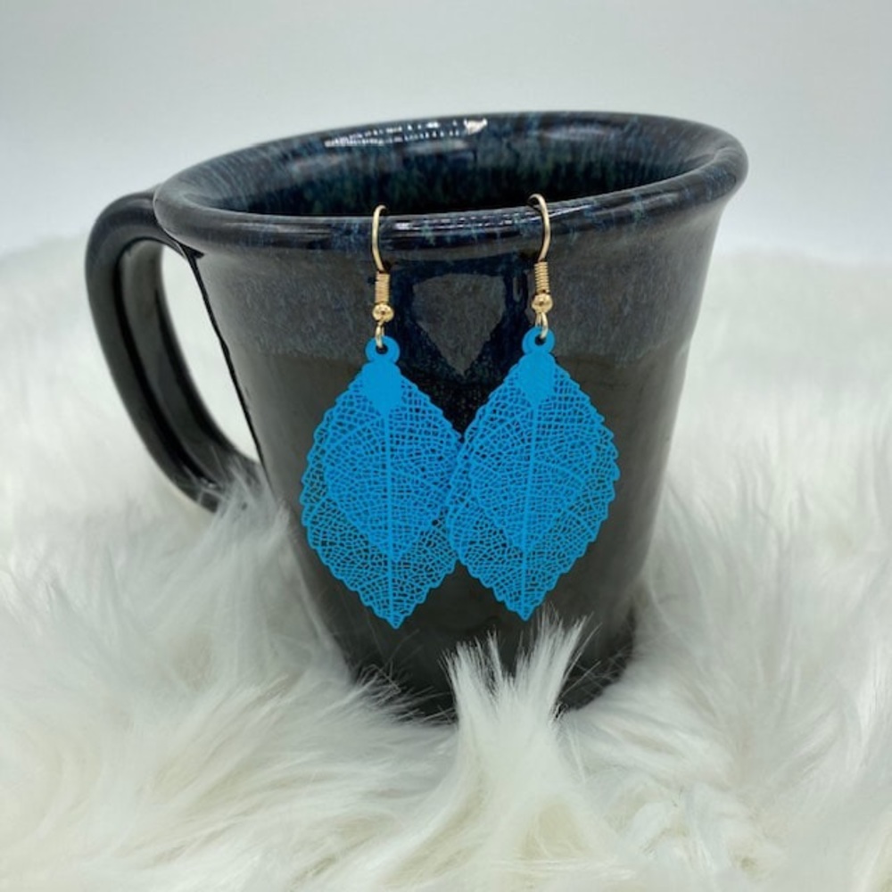 Double Layer Cotton Candy Blue Filigree Earrings